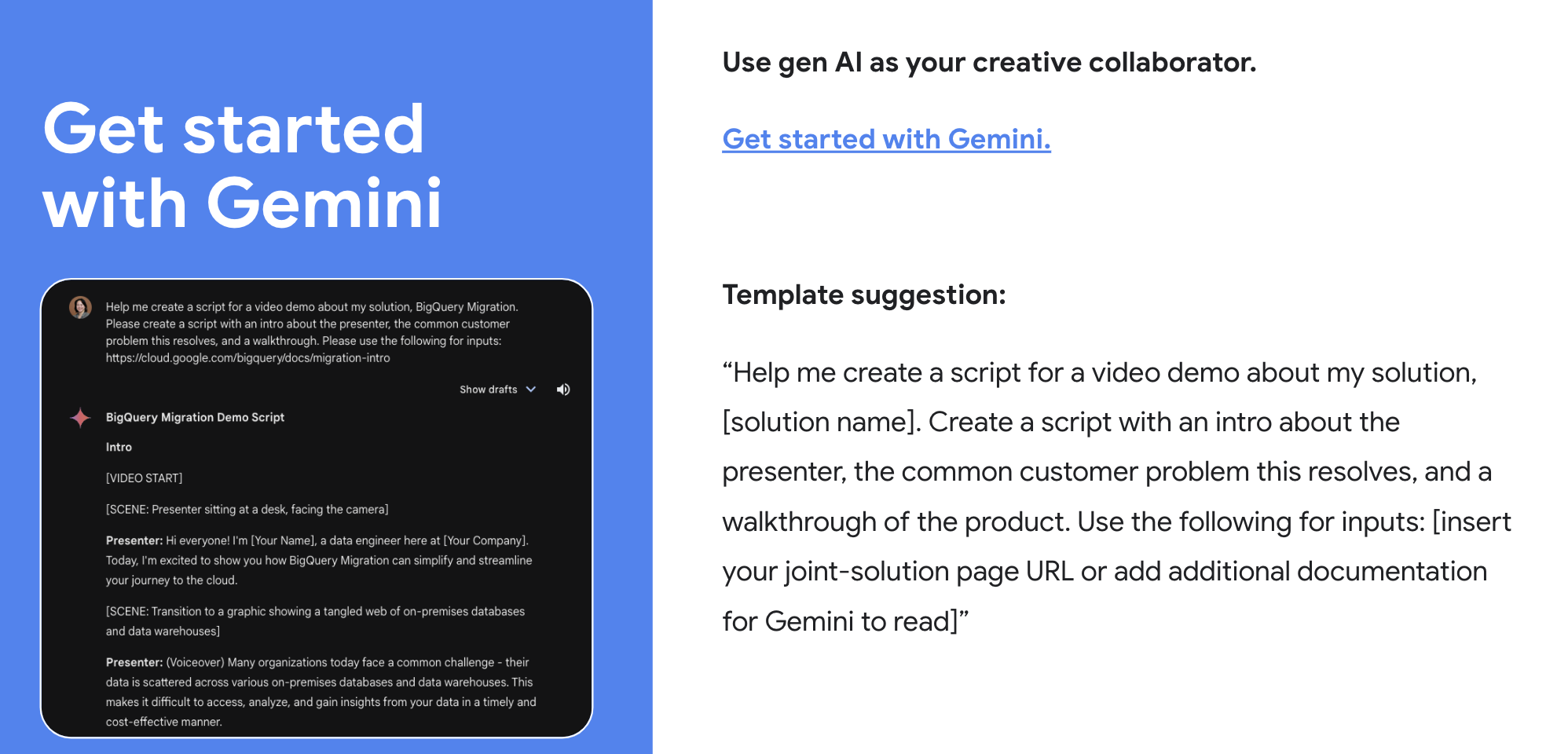 GCP Marketplace listing page with an embedded product demo video front and center