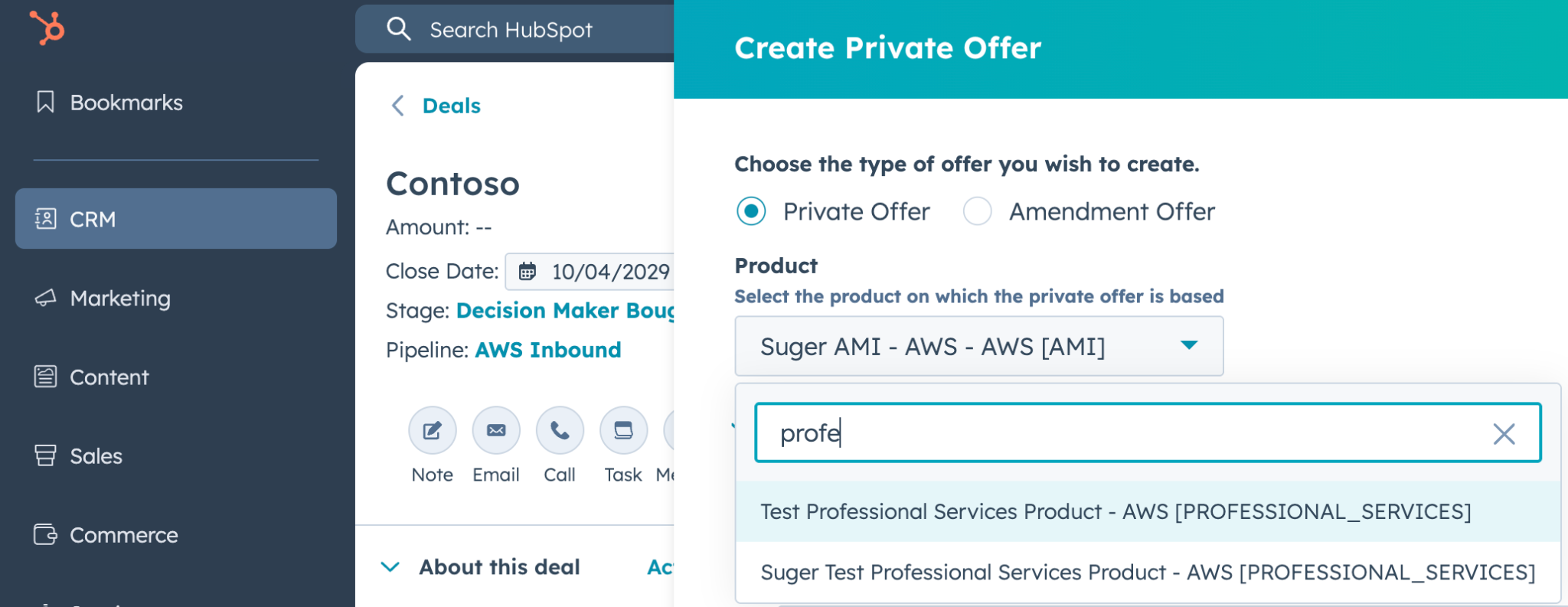 Expanded HubSpot offer management — generate and approve marketplace private offers from a deal record